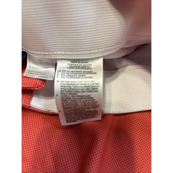 Reebok Golf Shorts Mens Sz 44 Plaid Flat Front Performance Stretch Casual Coral - Picture 3 of 9